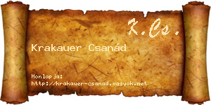 Krakauer Csanád névjegykártya
